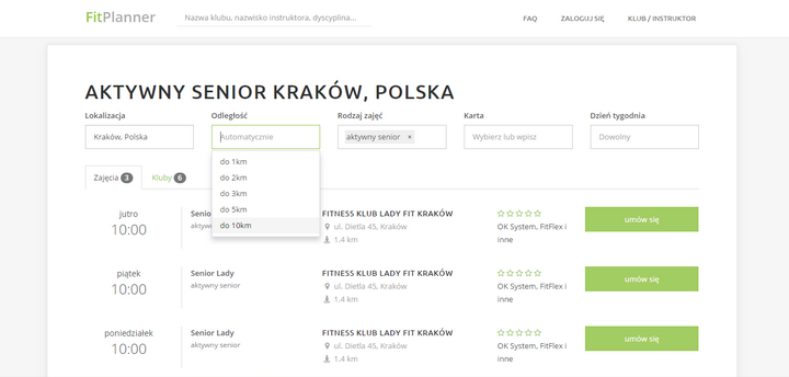 Zajęcia aktywny senior w Twojej okolicy